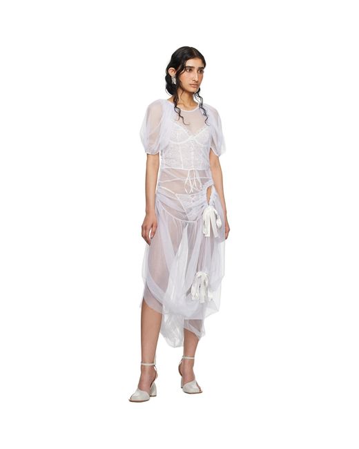 Wed Black Ssense Exclusive Off- Tie Midi Dress
