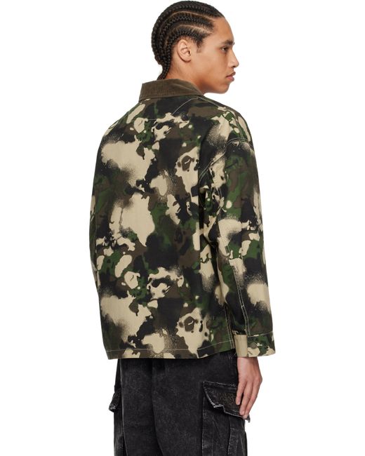 Blouson De Travail Vert À Motif Camouflage Map A Bathing Ape pour homme en coloris Black