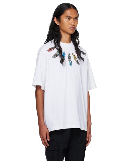 Marcelo Burlon White Feather T-shirt for men