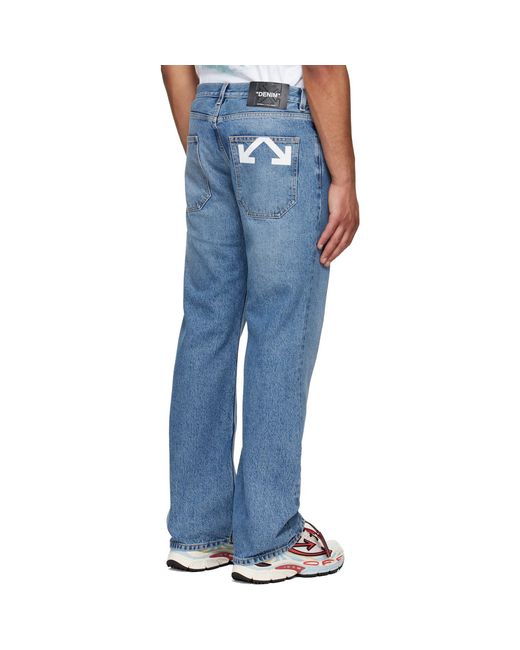 Off-White c/o Virgil Abloh Blue Half Arrow Slim Relaxed Jeans for men