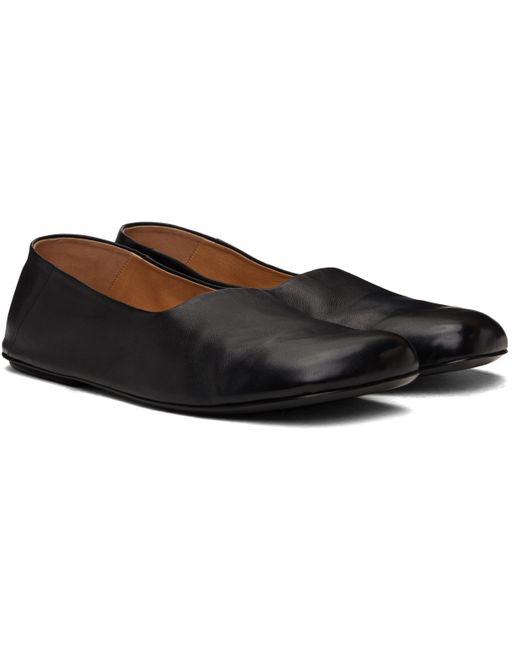 メンズ Marsèll ブラック Passo ソフトスムースレザー フラットシューズ Black