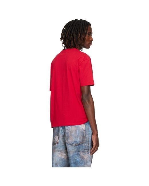 ANDERSSON BELL Red Essential Heart T-Shirt for men