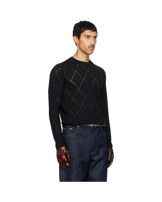 Dries Van Noten Black Wool Sweater for men