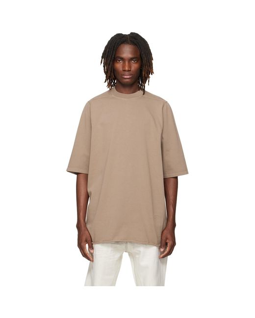 Rick Owens Multicolor Taupe Temple Jumbo S/S T-Shirt for men