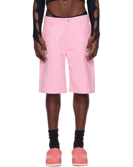 Marshall Columbia Pink Brushed Denim Shorts for men