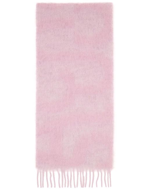 Acne Pink Logo Scarf for men