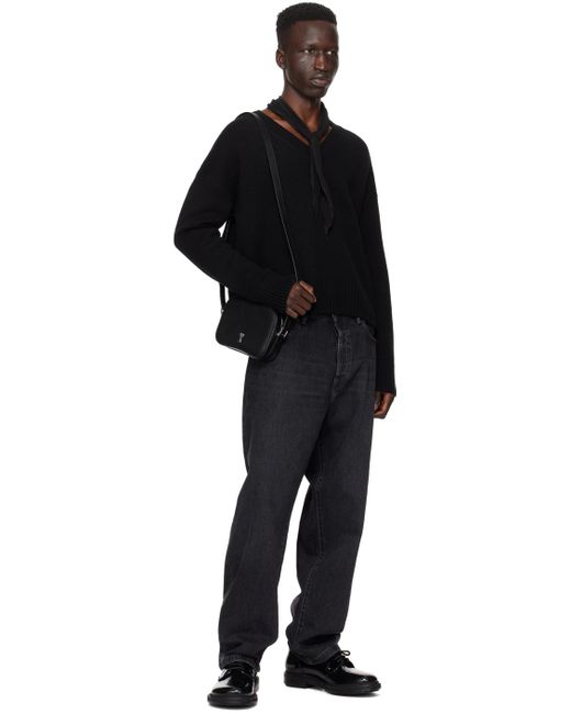 Foulard losangique noir à plis AMI pour homme en coloris Black