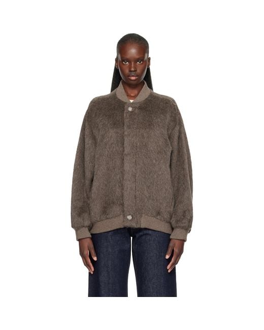Lauren Manoogian Brown Taupe Suri Bomber Jacket