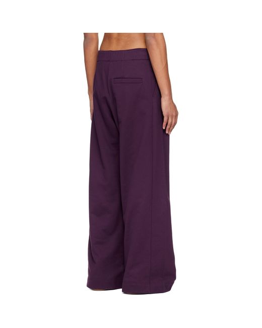 Dries Van Noten Purple Pleated Sweatpants for men
