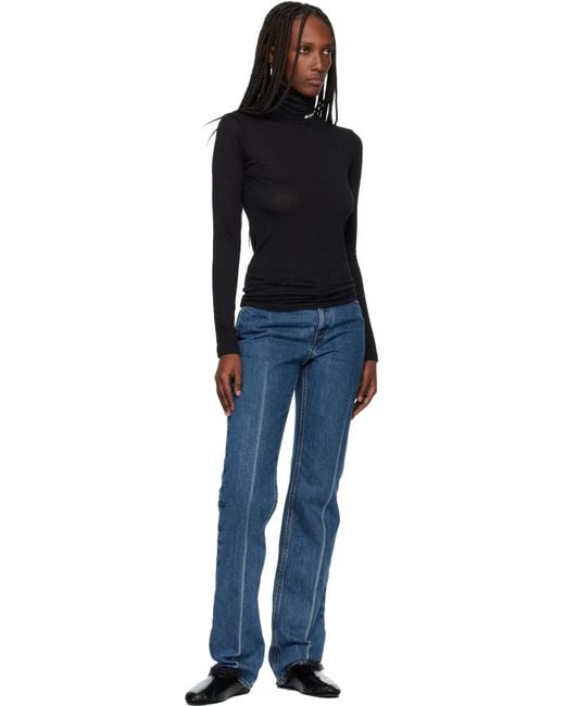 Jil Sander Black Deerskin Slippers