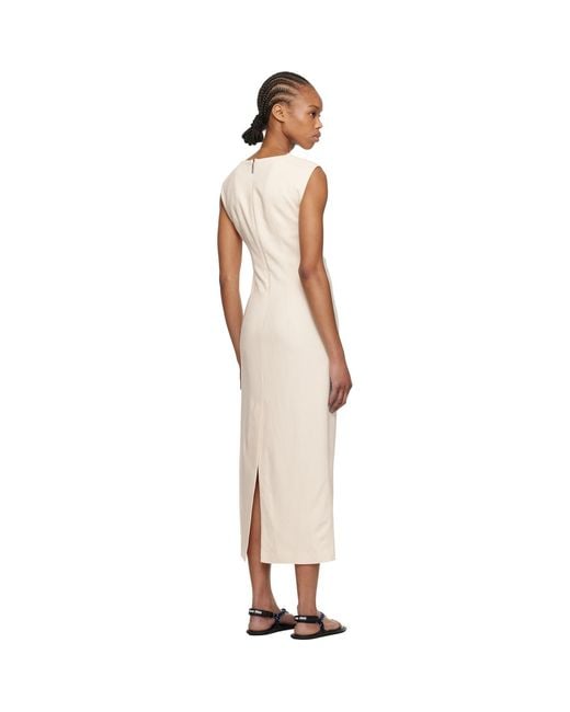 MSGM Black Off- Twisted Midi Dress