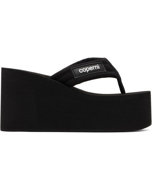 Coperni Black Branded Wedge Sandals