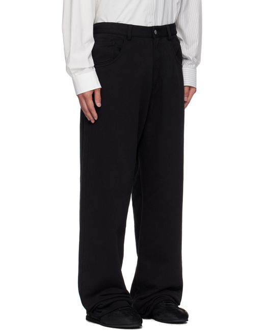 メンズ MM6 by Maison Martin Margiela ブラック コットン スウェットパンツ トラウザーズ Black