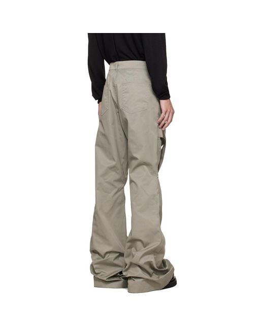 Rick Owens Gray Tower Megastrapped Bolan Bootcut Trousers for men