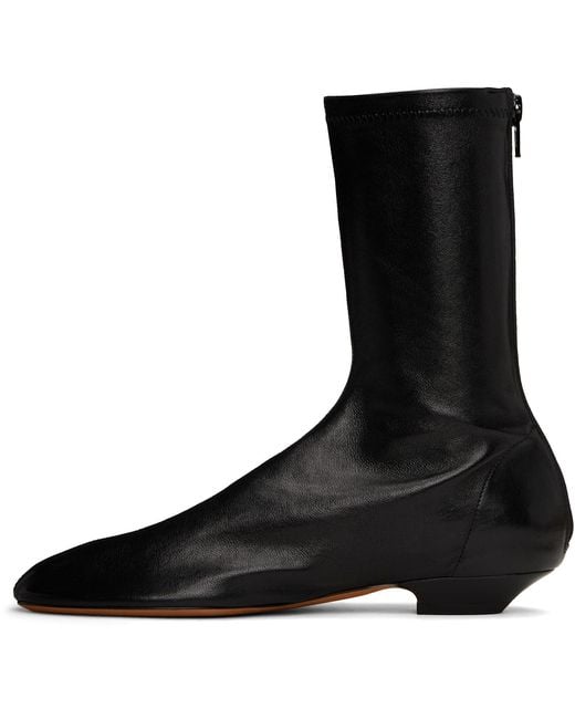 Khaite Black Apollo Flat Ankle Boots