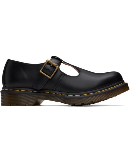 Dr. Martens Black Polley Smooth Leather Mary Jane Loafers