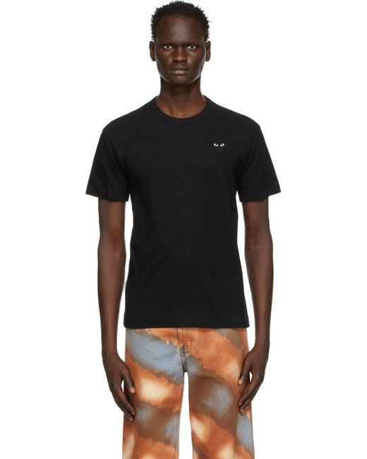 Homme Vêtements T-shirts T-shirts à manches longues T-shirt à logo brodé Coton COMME DES GARÇONS PLAY pour homme en coloris Noir 