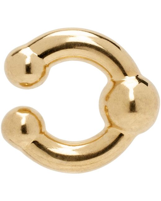 Bijou d'oreille unique de style piercing doré Jean Paul Gaultier en coloris Metallic