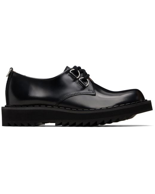 George Cox Black Ripple Bump Toe Derbys