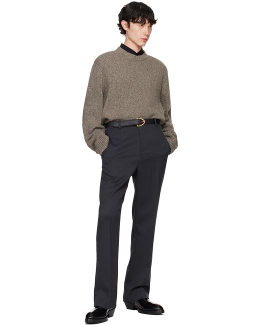 Bottega Veneta Black Taupe Wool Tailored Sweater for men