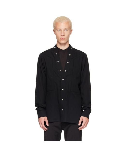 Rick Owens Black Tower Larry Fogpocket Shirt for men