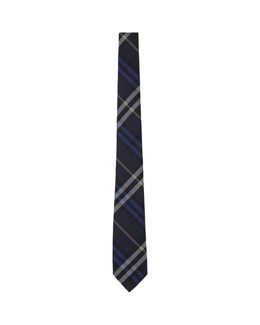 Burberry Black Check Silk Tie for men