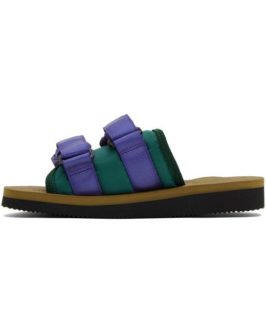 Suicoke Purple & Green Moto-cab Sandals in Black for Men | Lyst