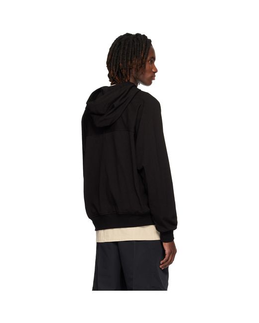 Rick Owens Black Temple Heavy Jersey Windbreaker Hoodie for men