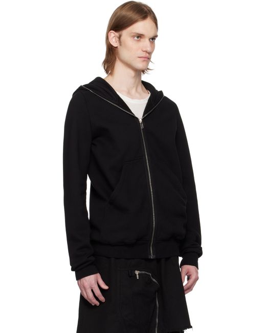 Rick Owens Black Hollywood Zip Hoodie for men