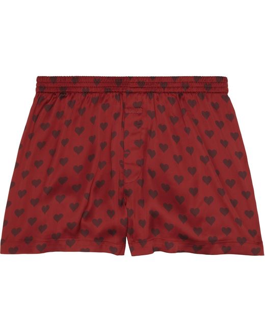 Skims Red Sleep Sateen Boxers for men