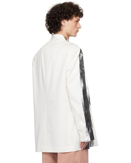 メンズ Dries Van Noten ホワイト ダブルジャケット Black