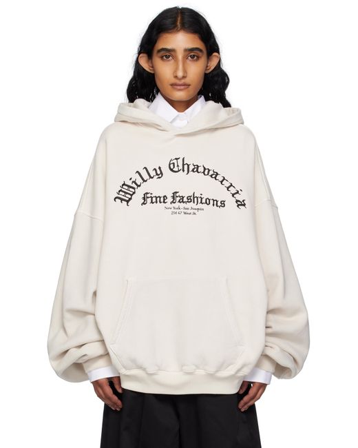 Willy Chavarria White Off- 'Willy' Gymnasio Juggernaut Hoodie