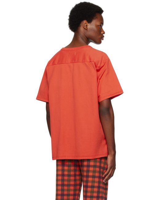 ERL Red V-neck T-shirt for men