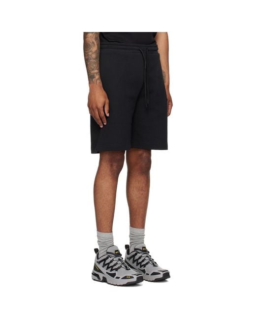 Moncler Black Logo Patch Cotton Shorts for men