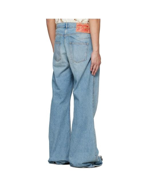 Egonlab Blue Refined Wide Jeans for men