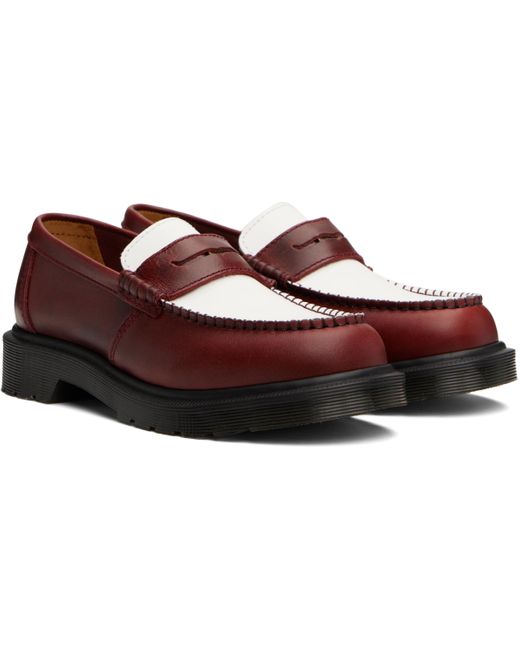 Dr. Martens Black Burgundy & Penton Two-Tone Leather Loafers for men