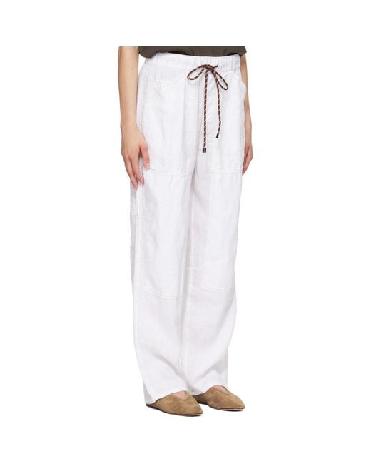 Rag & Bone White Atlas Linen Trousers