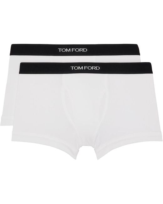 Tom Ford White Two-Pack Cotton Boxer Briefs for men