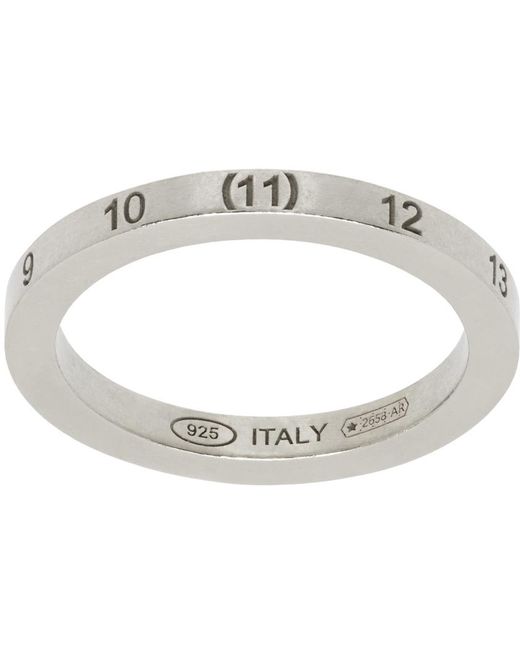 Bague argentée à logo numérique Maison Margiela pour homme en coloris Black