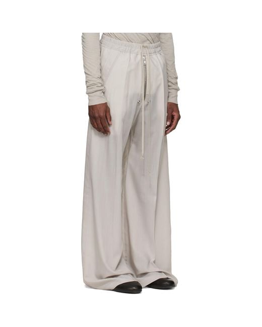 Rick Owens White Off- Temple Wide Bela Trousers for men