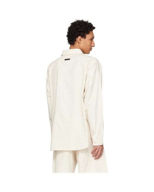 Fear Of God White Off- Garment Dyed Cotton Relaxed Shirt for men