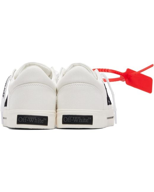 Off-White c/o Virgil Abloh Red Vulcanized Low Canvas Sneakers