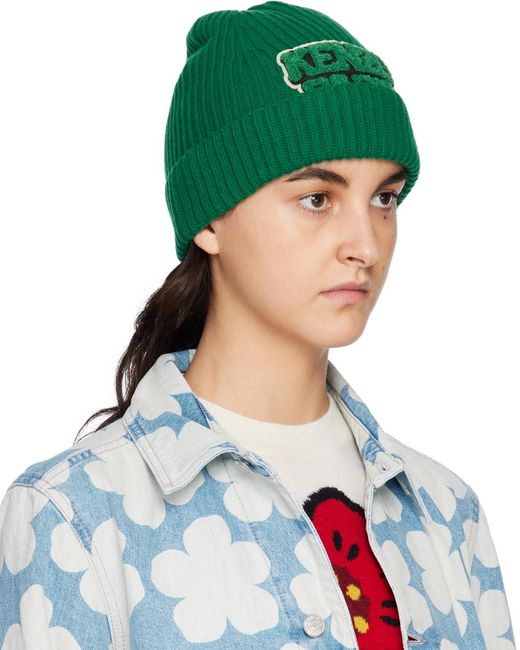 KENZO Green College Patch Beanie