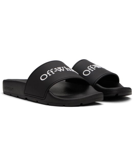 Off-White c/o Virgil Abloh Black Bookish Pool Slides for men