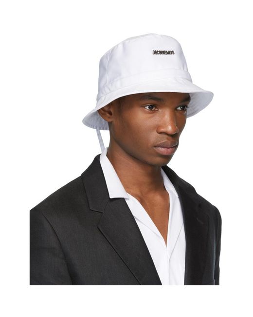 Jacquemus White Le Bob Bucket Hat for 
