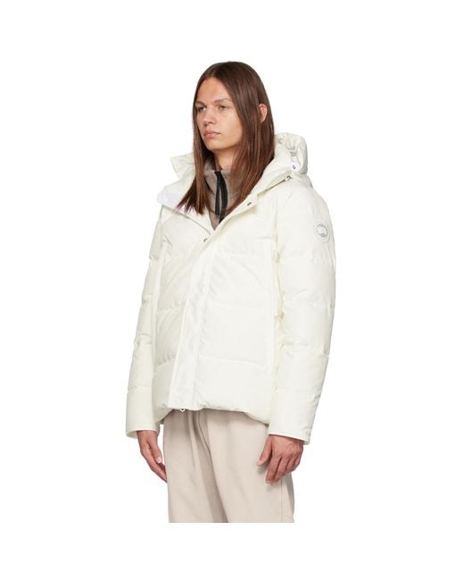 Canada Goose White Humanature Wyndham Down Jacket for men