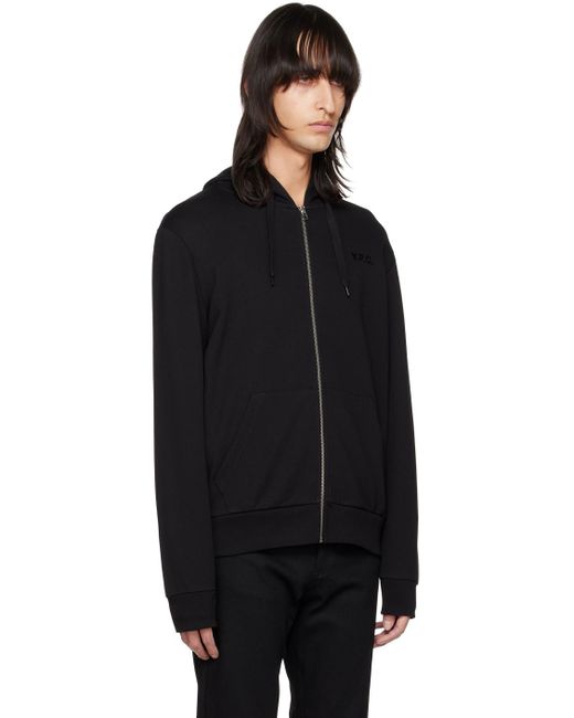 A.P.C. Black Quentin Hoodie for men