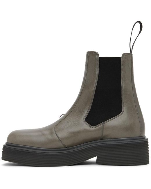 Marni Brown Gray O-ring Chelsea Boots for men