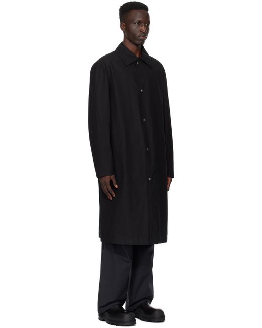 Jil Sander Black Printed Coat for men