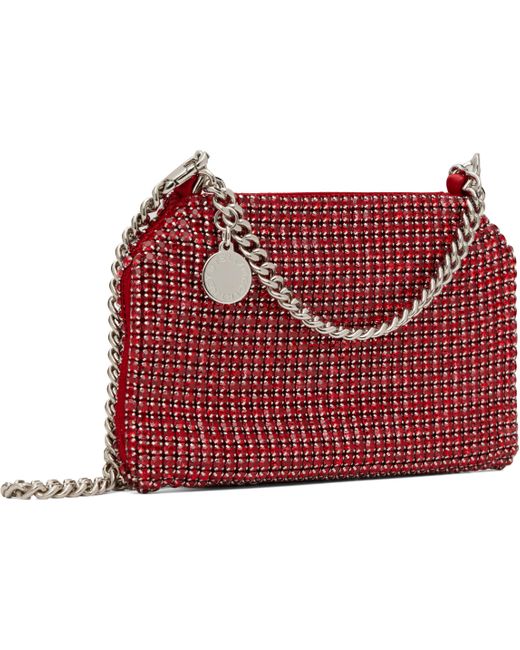 Stella McCartney レッド Falabella ラインストーン メッシュ ショルダーバッグ Red